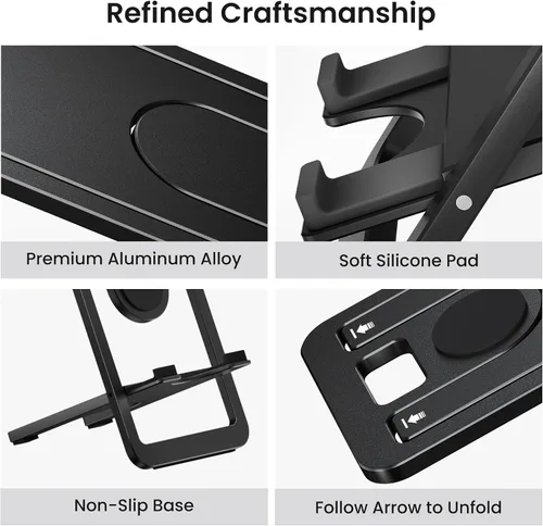 Miniatura 3 de Itramax Soporte de teléfono para escritorio, soporte plegable de escritorio para teléfono, soporte de grabación portátil ajustable para iPhone 17