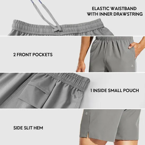 Miniatura 4 de Haimont Pantalones cortos deportivos para hombre de 5 pulgadas para gimnasio, deportes, entrenamiento activo con bolsillos, secado rápido