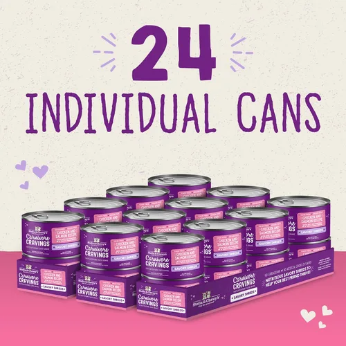 Miniatura 7 de Stella & Chewy's Carnivore Cravings Savory Shreds Latas – Alimento húmedo para gatos sin granos, rico en proteínas, receta de pollo sin jaula