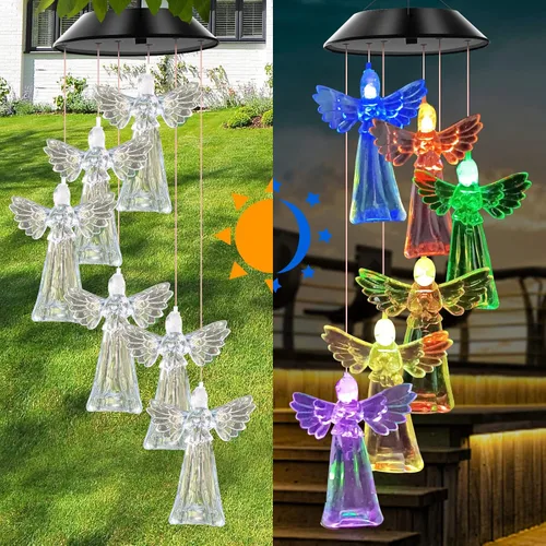 Miniatura 3 de Campanillas de viento solares para exteriores, luces que cambian de color, regalo para mujeres, mamá, abuela, hermana, mejores regalos, campanillas