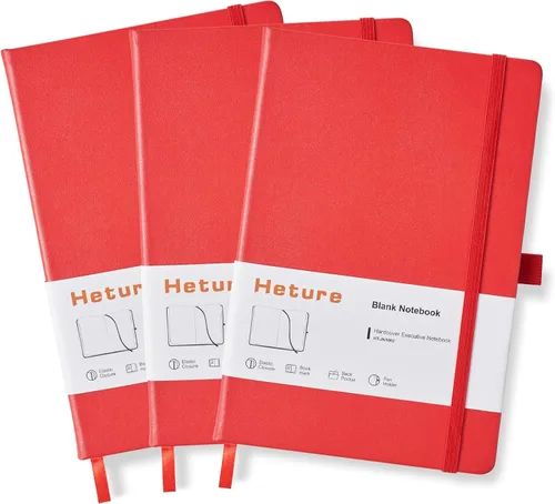 Miniatura 7 de Heture Cuadernos de tapa dura, cuadernos rayados A5 para escribir 160 páginas, 8.2 x 5.5 pulgadas, cuadernos clásicos rayados para Negro