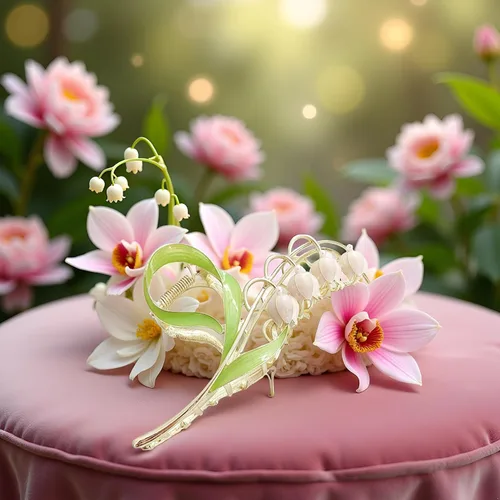 Miniatura 3 de Pink Lily of The Valley - Pinzas para el cabello, orquídeas grandes, antideslizantes, fuertes pinzas de metal, garras de pelo de acetato, bonitos