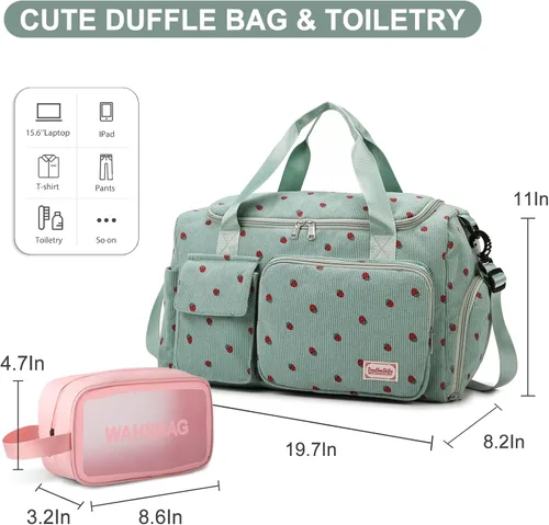 Miniatura 368 de Pequeña bolsa de gimnasio para mujer, bolsa de viaje con compartimento para zapatos
