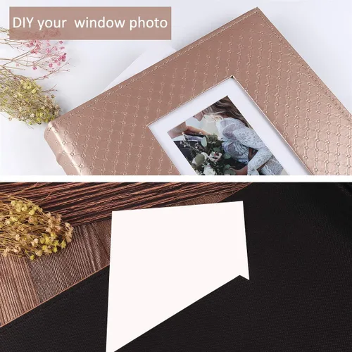Miniatura 4 de RECUTMS - Álbum de fotos de 4 x 6 pulgadas, 600 bolsillos horizontales y verticales, gran capacidad, cubierta de piel de grano de botón, páginas