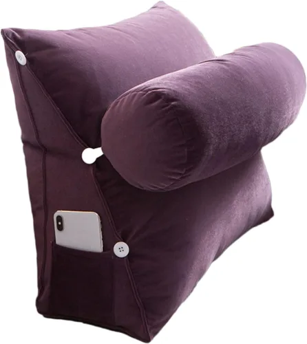 Cojín triangular de cuña, almohada triangular de lectura, almohada de cuña trasera con almohada ajustable para el cuello, cojín de apoyo perfecto