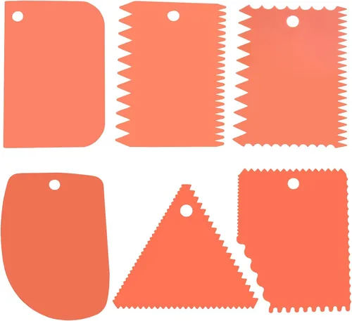 Miniatura 9 de Nuevo 6pcs Cake Scraper 430 inoxidable Decoración Peine y glaseado más suave