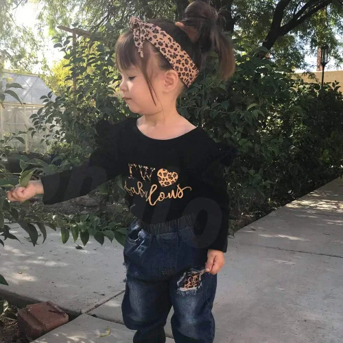 Miniatura 3 de Shalofer Conjunto de ropa de mezclilla para bebé niña de 2 cumpleaños