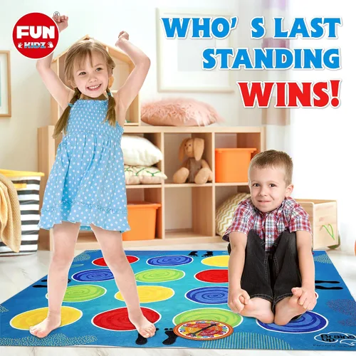 Miniatura 5 de FunKidz - Juego clásico de poses giratorias, juego de fiesta gigante para niños y adultos, mayor tamaño, actividad familiar en interiores