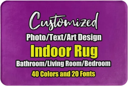 Miniatura 33 de sophiehome Customzied - Alfombras de baño con imagen de texto, alfombra de franela personalizada para interiores para el hogar, dormitorio, baño