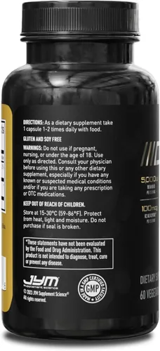 Miniatura 5 de JYM D3 + K2 con 5000iu D3 y 100 mcg de vitamina K2 como MK-7, hueso, cardiovascular + salud inmunológica para hombres y mujeres, cápsula blanda