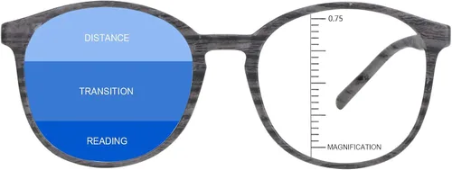 Miniatura 14 de Gafas presbíopicas multifocales progresivas redondas vintage, gafas de luz anti-azul., Negro