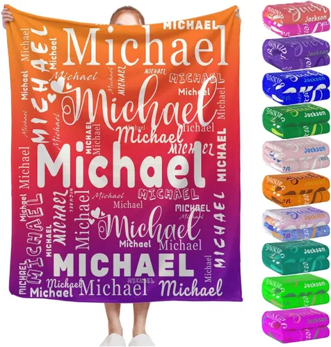 Miniatura 14 de Manta personalizada con nombre para niños, niñas, niños, adultos, hombres y mujeres, mantas personalizadas con nombre, regalos personalizados