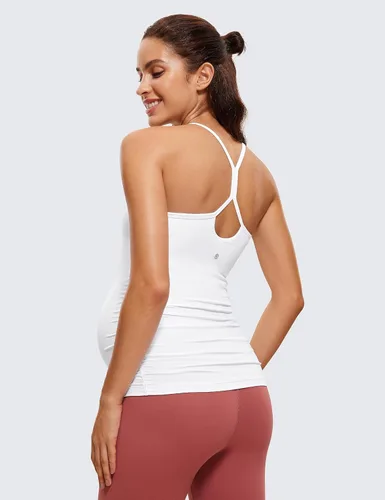 Miniatura 2 de CRZ YOGA Butterluxe - Camiseta sin mangas de maternidad con espalda en Y para mujer, fruncida, básica, sin mangas, atlética, para yoga