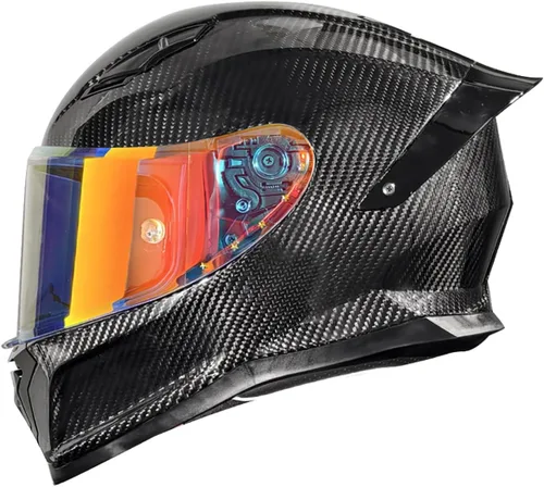 Miniatura 8 de Casco de motocicleta Aldult de cara completa de fibra de carbono, casco de motocicleta de calle aprobado por DOT, para hombres y mujeres, casco de 13
