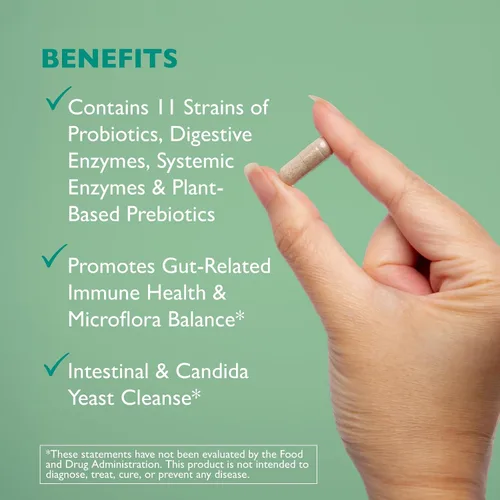 Miniatura 4 de Floracor - Probióticos y enzimas para apoyar la salud intestinal y intestinal - 180 cápsulas vegetarianas