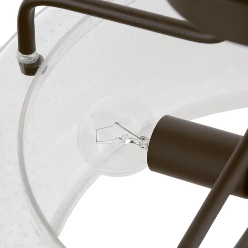 Miniatura 6 de Lámpara de techo semiempotrada, 4 luces modernas cerca del techo con vidrio sembrado para dormitorio, pasillo, cocina, entrada, acabado de bronce