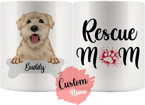 Miniatura 4 de Taza personalizada de Wheaten Terrier con diseño de perro mamá y papá, taza de Wheatie Dog para hombres y mujeres, taza de regalo de dueño de perro