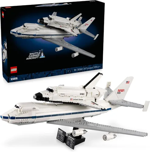 LEGO Icons Shuttle Carrier Aircraft - Juego de construcción de aviones para adultos, modelo de nave espacial y avión para adultos, a partir de 18