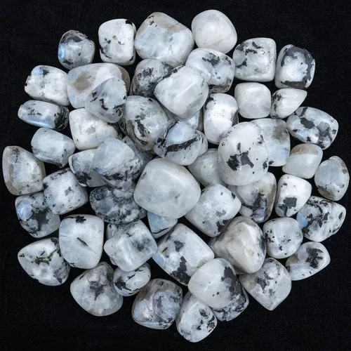 Miniatura 2 de Crocon Piedra lunar arcoíris de 1 libra, piedras y cristales a granel de más de 2000 quilates, kit de cristal natural para curación de Reiki pulido