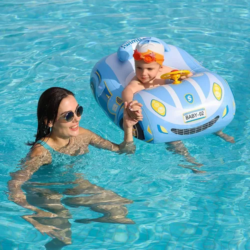 Miniatura 4 de Swimbobo Toddler Pool Float with Seat Boat Inflatable Ride-on Car for Kids Outdoor Toys