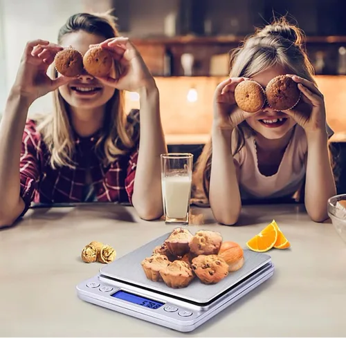Miniatura 7 de Báscula digital de alimentos de 0.001 onzas y onzas, báscula de cocina para alimentos con pantalla LCD retroiluminada, tare, 9 unidades, apagado