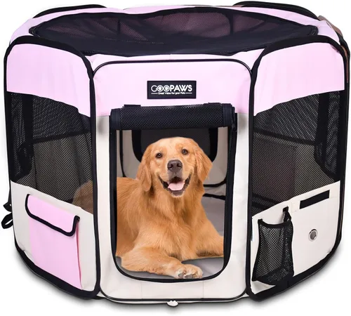 Miniatura 10 de JESPET - Parque de juegos para perros de 36 pulgadas, 45 pulgadas y 61 pulgadas portátil para perros con bolsa de transporte para cachorros, gatos