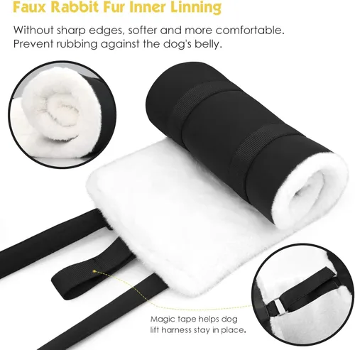 Miniatura 3 de Cabestrillo para Perros para Patas Traseras, Arnés de Elevación para Perros, Cabestrillo de Cinta Mágica para Perros Grandes con Soporte para Patas