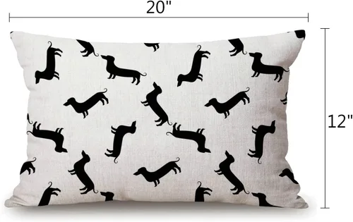 Miniatura 2 de Solekla Fundas de Cojines Decorativos de Granja para Exteriores para Sofá Cama Patrón de Perro Dachshund Weiner Funda de Almohada de Decoración