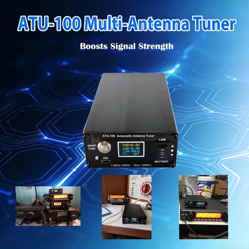 Miniatura 9 de V3.2 ATU-100 EXT - Sintonizador automático de antena para radioaficionado, 1.8-55 MHz, sintonizador SWR bajo, diseño compacto, funciona con equipos