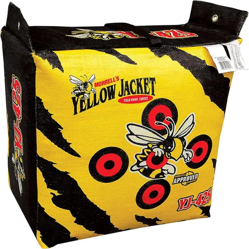 Morrell Yellow Jacket YJ-425 Outdoor Portable Archery Bag Target with 2 Shooting Sides, 10 Bullseyes, and Carry Handle, Yellow - Adult Field Point