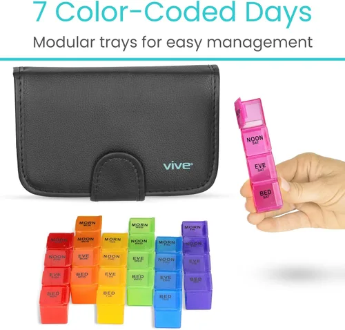 Miniatura 4 de Organizador de pastillas por vive, Estuche negro, 1
