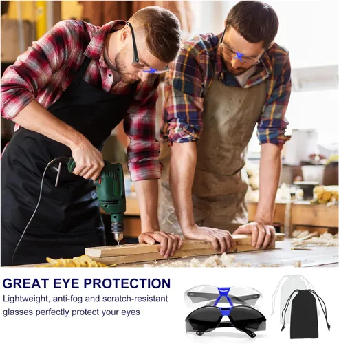 Miniatura 6 de Yewltvep Protección auditiva para disparos, protección auditiva con orejeras, gafas de seguridad para armas, tapones para los oídos, estuche de Negro