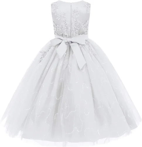 Miniatura 3 de Vestido de encaje para niña de las flores para niños, boda, dama de honor, fiesta, vestido largo formal, vestido de princesa de comunión, vestidos
