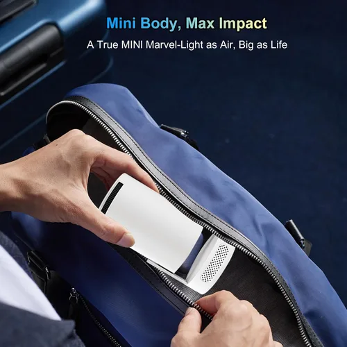 Miniatura 8 de Mini proyector 4K compatible con doble banda WIFI6 5G inalámbrico 5.4 Bluetooth Android 11, altavoz base de sonido, Keystone vertical automático
