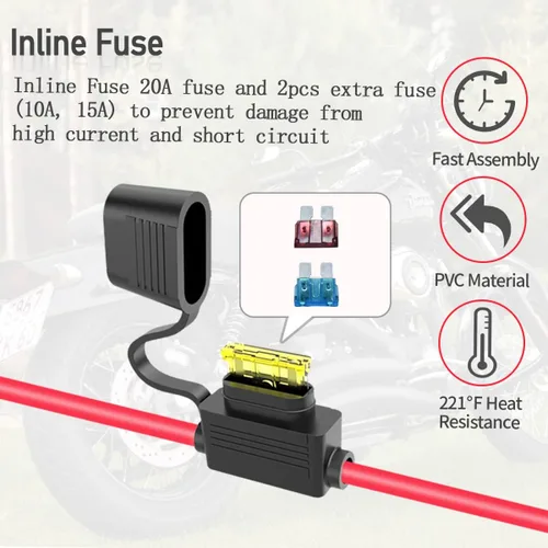 Miniatura 4 de ELFCULB Cable de extensión de enchufe de alimentación SAE a conector SAE, puerto de pared lateral SAE de montaje en panel de 14 AWG de 2 pies