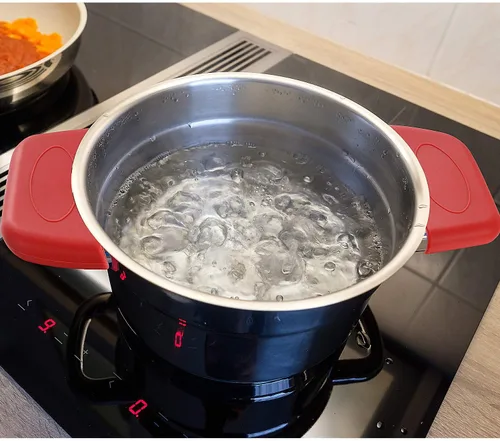 Miniatura 5 de Boao 8 soportes de silicona para mango caliente y soportes para ollas, fundas de goma extraíbles resistentes al calor, fundas de tapa para sartenes