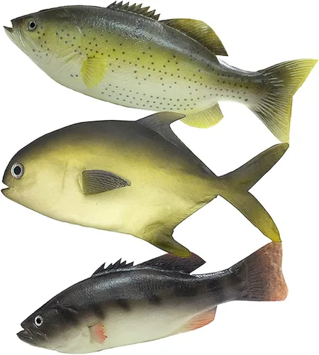Juego de peces simulados realistas de 3 piezas, modelo de mariscos marinos artificiales para decoración del hogar, paisaje de acuario, drama Set C
