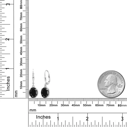 Miniatura 165 de Gem Stone King Aretes colgantes de gota para mujer, plata de ley 925, piedra natal ovalada de 0.354 x 0.276 in, joyería fina, regalos para ella