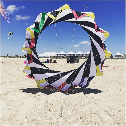 Miniatura 3 de 6.6 ft serpiente Spinning Windsock anillo línea de cometa lavandería inflable show cometa para festival de cometas mejor 30D Ripstop nailon con bolsa
