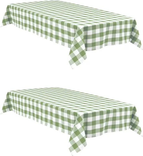 Miniatura 36 de Hiasan - Mantel rectangular a cuadros - Mantel lavable resistente a las manchas, al agua y a las arrugas, para comedor, 54 x 80 pulgadas