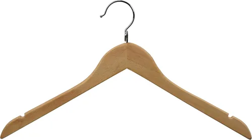 Miniatura 8 de Proman Products KSC9041 Kascade - Perchas de madera, paquete de 50 unidades, diseño único de anillo, para pantalones que ahorran espacio, con barra