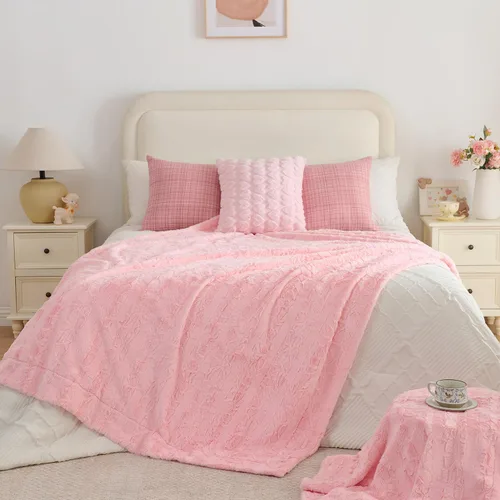Miniatura 30 de Krifey Manta de piel sintética, manta suave, esponjosa y acogedora para sofá, manta de visón de lujo, manta cálida tipo throw para cama, regalos