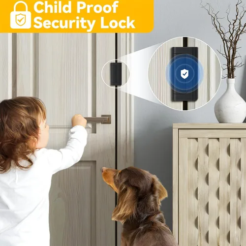 Miniatura 5 de Rerishom Cerradura de puerta que soporta 800 libras para puerta con apertura hacia adentro, cerradura de refuerzo de puerta con 8 tornillos