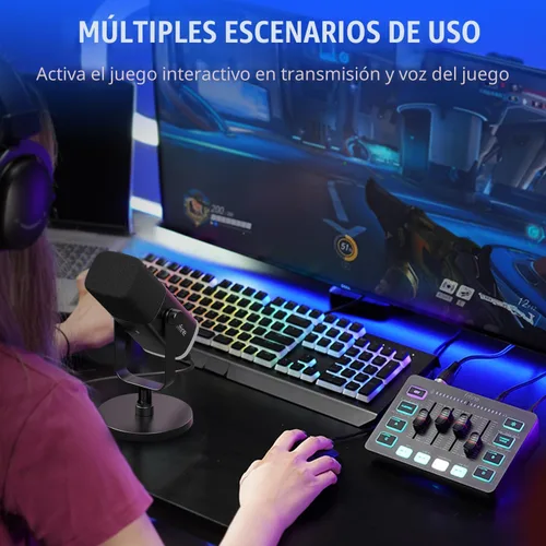 Miniatura 8 de Paquete de equipo de juego FIFINE, set de micrófono de juego dinámico XLR/USB con mezclador de audio para streaming para grabación de podcast, video