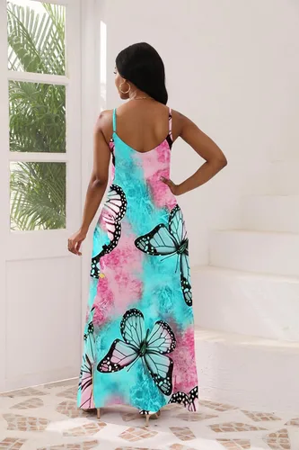 Miniatura 2 de vunahzma - Vestido largo y sexy para mujer, casual, sin mangas, talla extragrande, holgado, con bolsillos
