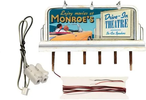 Miniatura 3 de Just Plug Woodland Scenics - Cartelera iluminada, Monroe's Drive-in