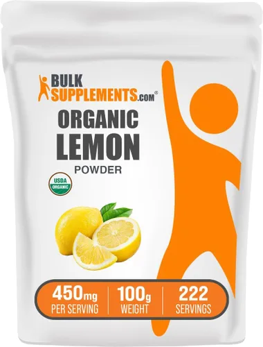 Miniatura 7 de BulkSupplements. com Polvo de limón orgánico – Fuente natural de vitamina C, fruta en polvo, sabor a limón – Sin gluten, 450 mg por porción, 17.64
