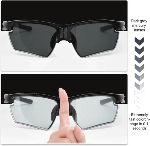 Miniatura 2 de Gafas de sol adaptativas accionadas por energía solar, lentes polarizadas fotocrómicas rápidas electrocrómicas 0.1s, gafas UV400 para los deportes