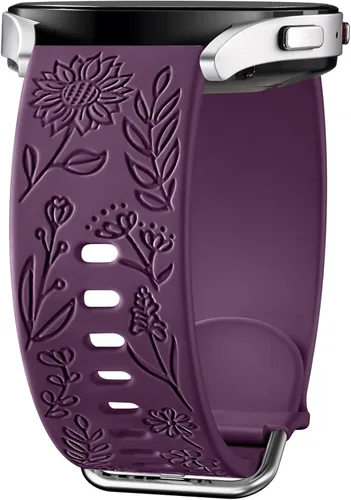 Miniatura 18 de Samsung Galaxy - Correa deportiva de silicona grabada con girasol de 1.575 pulgadas/1.732 pulgadas, para mujeres y hombres Marrón
