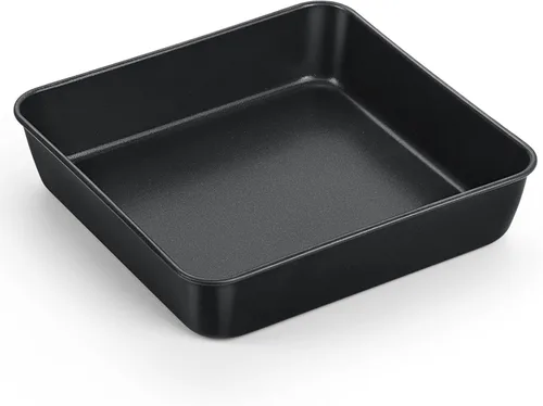 TeamFar Molde cuadrado antiadherente para tartas, bandeja cuadrada de 9 pulgadas para horno, con núcleo de acero inoxidable para cocinar pasteles,